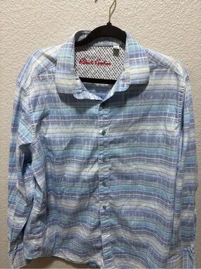 Robert Graham Light Blue Plaid Button-Down Shirt